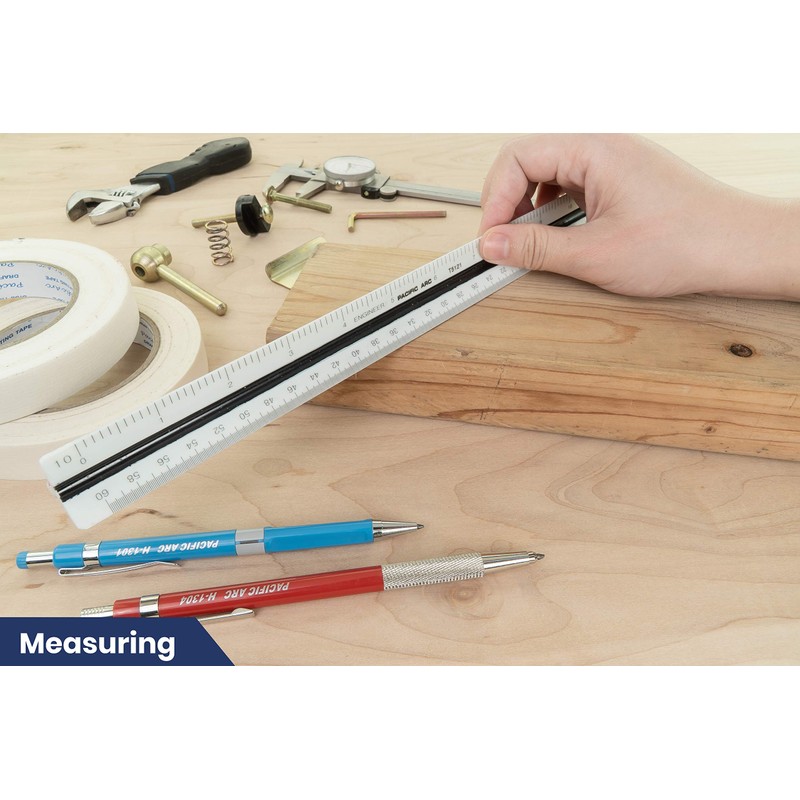 2 Pack Pacific Arc Engineer Triangle Scale Ruler 12 Inch