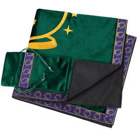 DOARLUO Altar Tarot Cloth Embroidery Crystal Ball Pattern Tablecloth Astrology Tarot Divination Cards with Tarot Pouch (Green)