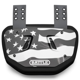 Battle Sports American Flag 2.0 Chrome Football Back Plate - Adult & Youth (Silver, Black, Adult)