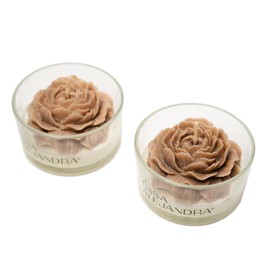 LA CASA DE ALEJANDRA | Set de 2 velas con flores artesanales – Colección Luz de Vainilla Floral
