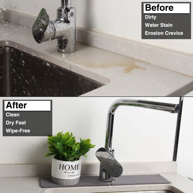 28'' Kitchen Faucet Absorbent Mat, Sink Splash Guard, Microfiber Faucet