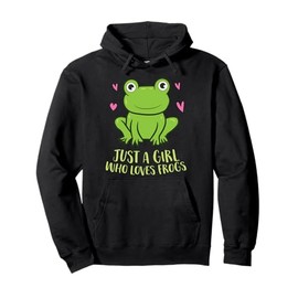 Just A Girl Who Loves Frogs Cute Frog Girl Pullover Hoodie