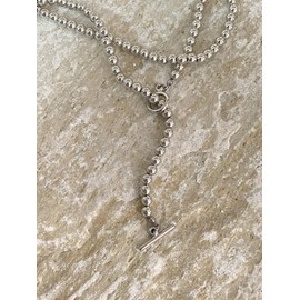 CHERRY Knot 925 Silver Plated Necklace, Ball, Navajo Pearl Style, Ball Chain, Hypoallergenic Metal, Adult, Fashionable, Copper, Resin, No Gemstone