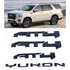 GMC Gloss Black Door Rear AT4 Yukon Emblems Letters 2021 - 2024 GMC Yukon Yukon XL