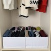 FixtureDisplays 2-Cell Compartment Organier Bin White Cloth Storage Box Basket