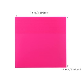 ONLYKXY 4 Pack Transparent Sticky Notes 7.6x7.6CM Self-Stick Book Tabs 200 Sheets Waterproof PET Markers Sticky Notes Pad (Pink)