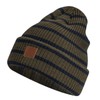 CLAPE Unisex Leather Patch Beanie Knitted Hat Soft Warm Beanie