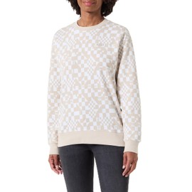 Vans Women's Decco Checker Crew Fleece B Sweatshirt, beige, S