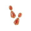 Kendra Scott Threaded Camry Statement Earrings Gold Orange Agate One
