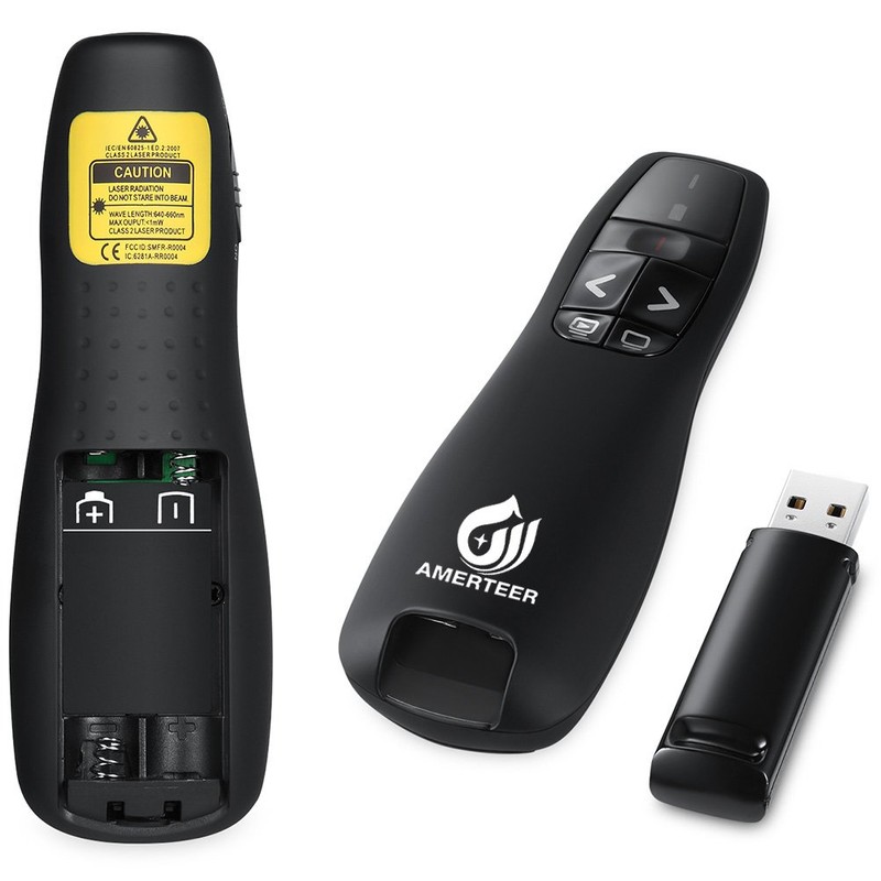 AMERTEER Wireless Presenter, 2.4GHz Powerpoint Presentation Remote Control Office PowerPoint