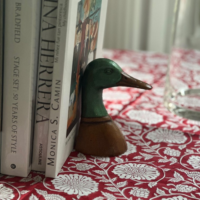 Fox Run Duck Decorative Bookend Set, 100% Iron, 4.25” x