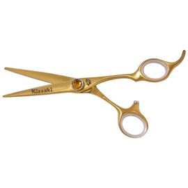 Kissaki Hair Scissors Shobu 5.5 inches Gold Titanium Hair Cutting Scissors Hairdressing Shears
