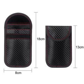 Faraday Key Fob Protector, Car RFID Signal Blocking Key Fob Protector, Anti-Hacking Case Blocker, Car Key Signal Data Blocker Bag. 2-Pack
