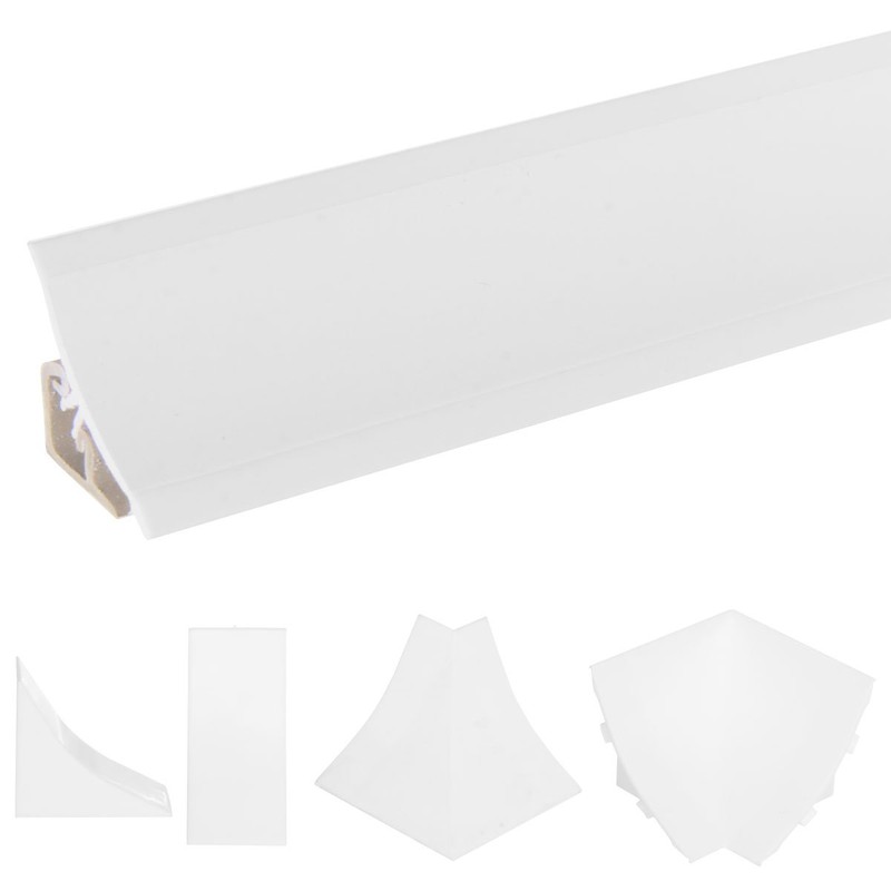 HOLZBRINK Kitchen End Strip, Full Aluminium Kitchen Strip, White, Wall