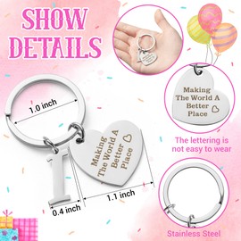 WATINC 16th Birthday Gifts Set for Girls, Birthdays Decorations Makeup Bag & Initial Letters Keychains, Rainbow Canvas Zipper Pouch Making The World a Better Place Since 2007 for Her Teens Daughter