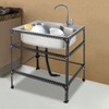 Free Standing Stainless-Steel Single Bowl, Commercial Restaurant Kitchen Sink with