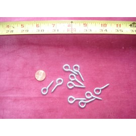 Unbranded (1551.) Screw Eyes 1/4" Eye ID, 1-3/16" L, 1/8" Shank, (Lot of 10) Hindley 10084