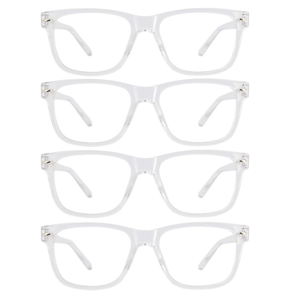 WEMOOTANTS 4 Pack Reading Glasses 5.0 for Women Men, Large