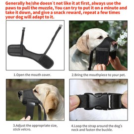 HEELE Dog Muzzle,Soft Nylon Muzzle Anti Biting Barking Chewing,Air Mesh Breathable Drinkable Adjustable Loop Pets Muzzle for Small Medium Large Dogs 4 Colors 4 Sizes (Black, XS)