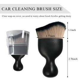 Yourkar Car Interior Dust Brush, Scratch Free Car Detailing Brushes, Soft Bristle Auto Removal Dust Collector, Vehicle Interior Cleaning Accessories for Dashboard, Air Vents (Brown&Black)