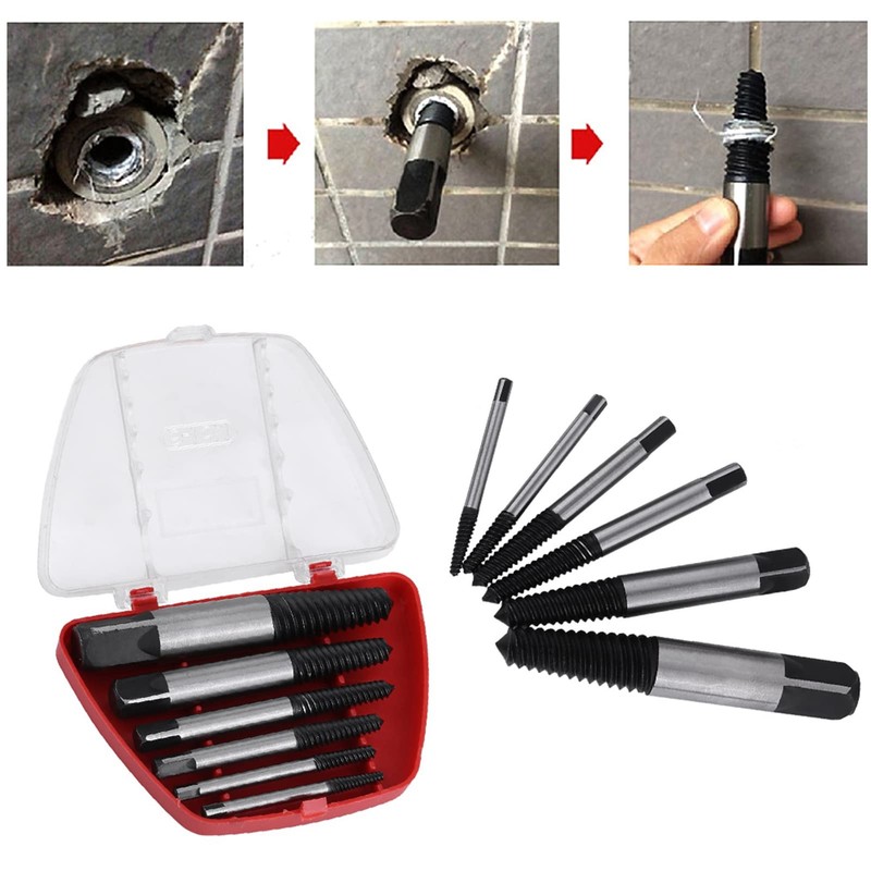 6pcs práctico HSS Damaged Screw Extractor Bolt Stud Remover Set