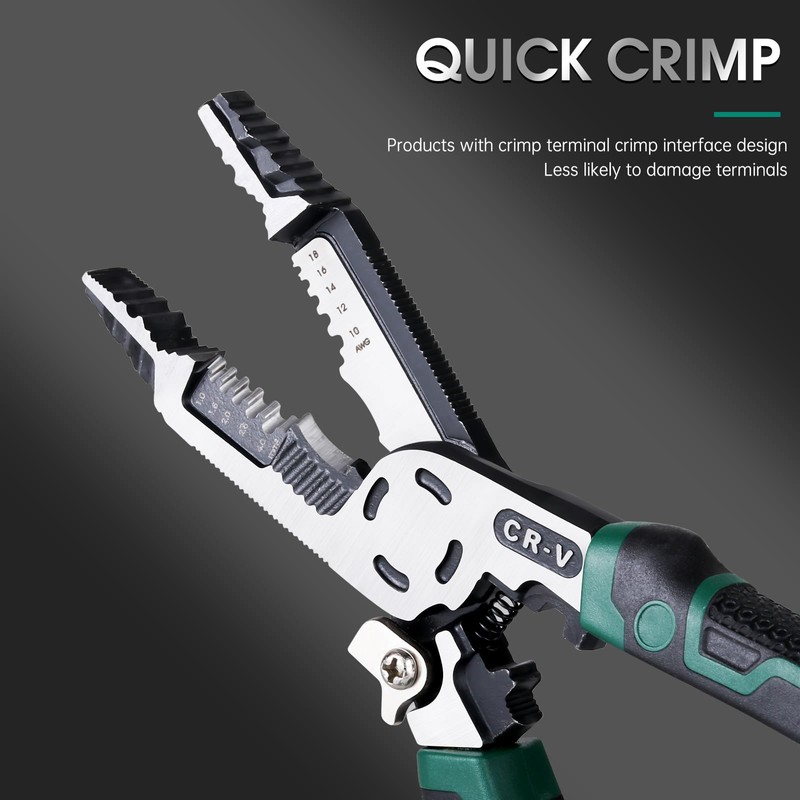 Duogalia 10-in-1 Wire Stripper Pliers, Cable cutters, 9" Multifunctional Combination