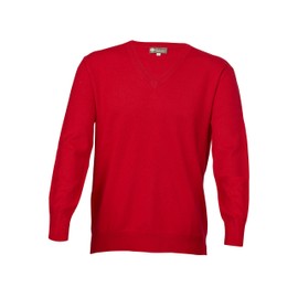 Cashmere Boutique 100% Pure Cashmere Pullover V Neck Sweater Men – Long Sleeve, Classic Style, Lightweight, Soft and Warm Men V Neck Sweater - Crimson Red, Medium
