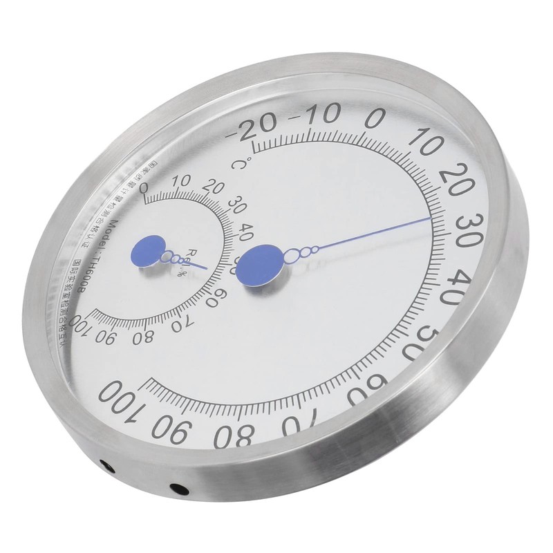 Stainless Steel Round Thermometer Outdoor Thermometer Hygrometer Waterproof Large Weather