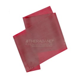 THERABAND Professional Latex Resistance Bands, Individual 6 Ft Elastic Band for Upper & Lower Body Exercise, Physical Therapy, Pilates, At-Home Workouts, 6 Foot Band, Red, Medium, Level 3