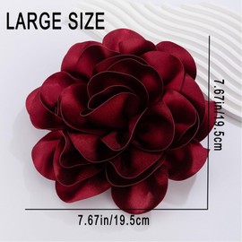 Women's Flower Brooches Large Satin Rose Flower Brooches for Dresses, Weddings and Parties Versatile Clothing Flower Accessories
