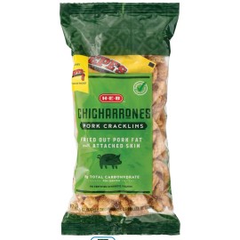 HEB 1 Bag H-E-B Deli Chicharrones Pork Cracklins Includes Hot Sauce Fried Pork 5oz
