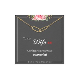 JSJOY Gold Paperclip Pendant Choker Necklaces for Women Wife Birthday Gifts from Husband Dainty Necklace Valentine's Day Gifts for Wife Women Women Necklace Trendy Mother's Day Gifts