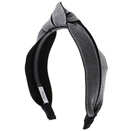 Motique Accessories Two Inch Fancy Sparkle Knot Headband for Women - Silver