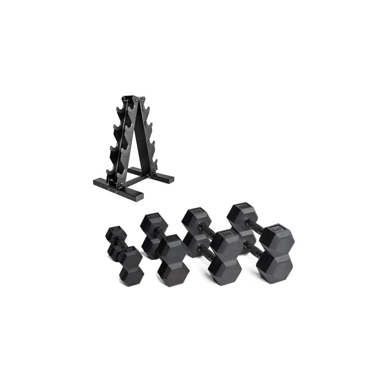 CAP Barbell 100 LB Coated Black Handle Hex Dumbbell Weight