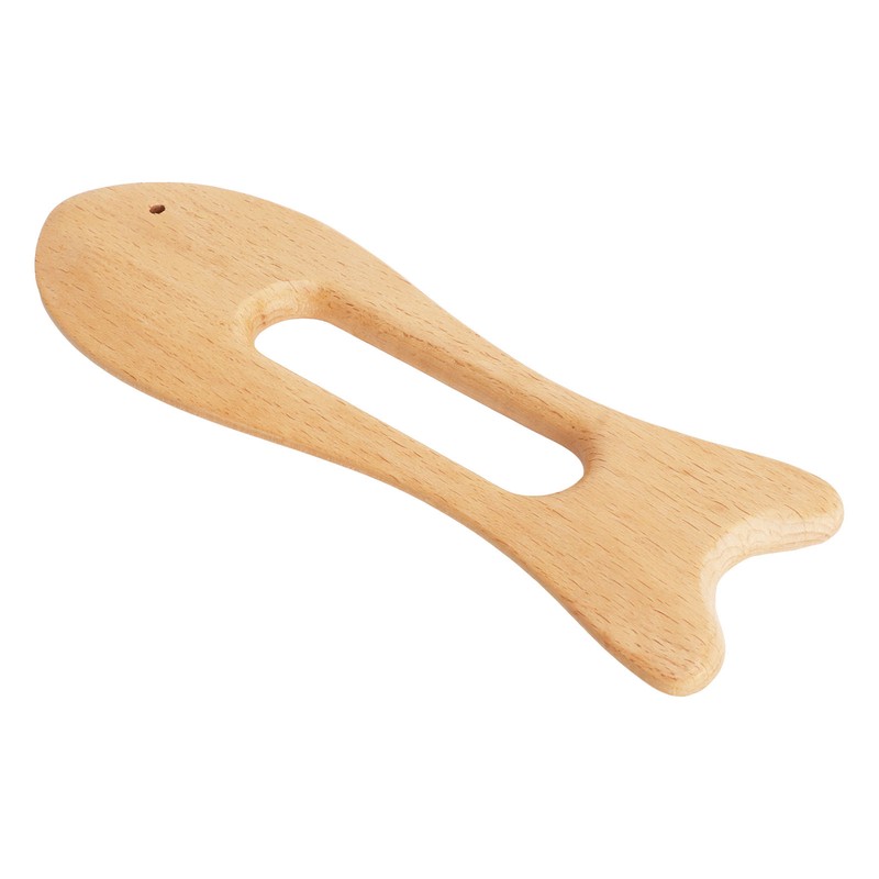 2Pcs Wooden Gua Sha Board Fish Shape Polished Beech Sturdy