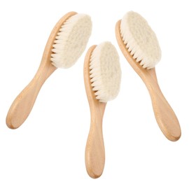 Angoily 3pcs Newborn Hair Brush with Wooden Handles Soft Bristles for Scalp Massage and Gentle Grooming Bathing Tool for Delicate Scalp Care