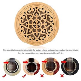 Wood Sound Hole Cover (For Acoustic Guitar) - Mute (Type III)