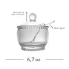 WOLFF Pearl Crystal Beaded Sugar Bowl with Lid and Spoon,