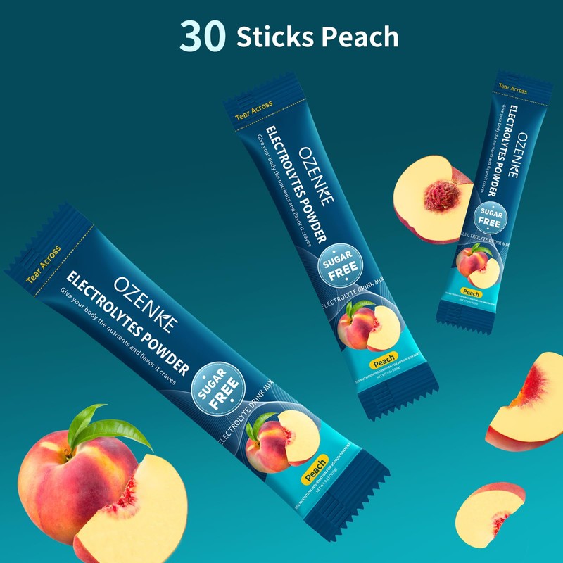 OZENKE Electrolytes Powder Packets, 30 Sticks Hydration Packets Sugar Free,