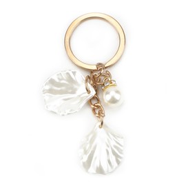 Tranbath Schlüsselanhänger mit Muschel und Perlen Anhänger, kreative und süße Design, Geschenkset für Frauen, Geschenkideen für Freundin, Schwester, guter Freundin, Geburtstagsgeschenk für Frauen