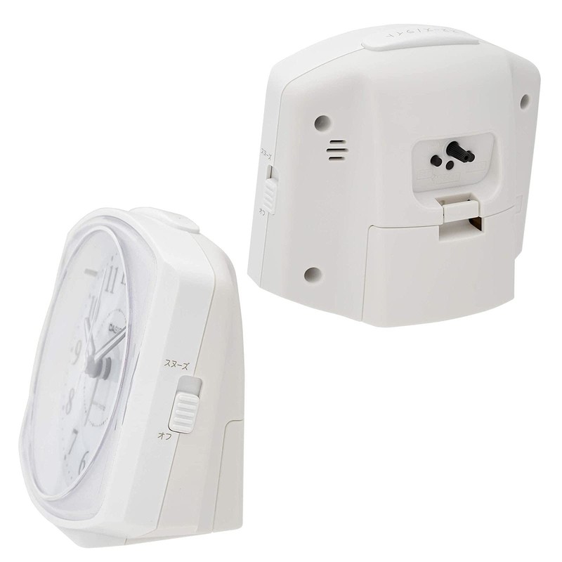 CASIO(カシオ) 目覚まし時計 電波 ホワイト アナログ ライト 付き TQ-700J-7JF