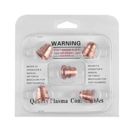Plasma Cutter Nozzles Torch Tips Consumables 220930 for Cutting Machine Set of 5 Premium Copper Nozzle Kit Suitable for Cutting Carbon Steel, Stainless Steel, Aluminum, Copper