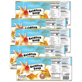 Gag Goldfish Novelty Soup Can Labels - FUNNY Joke Gift or Prank - Party Decorations, Supplies and Favors - Birthday, Xmas Stocking Stuffer, White Elephant Party, Secret Santa and More! (5)