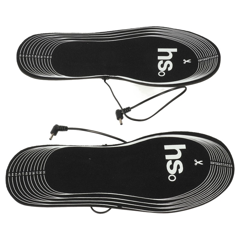 1Pair Heated Insoles Electric Insoles 4.5V Battery Powered Soft Carbon