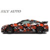 RED-Orange Black White Gray Camouflage Vinyl Car Wrap Film Sheet