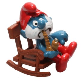Schleich The Smurfs Figure - Papa Smurf on his rocking chair (40228)