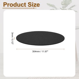 uxcell Round Felt Furniture Pads, 12" Dia x 0.12" Thick Adhesive Backed Felt Non-Slip Anti-Scratch Felt Pads Chair Leg Protectors for Protecting Hardwood Floor, Black