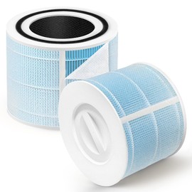 HSIAMEN Smoke Remover Filter Compatible with Levoit Core 300 & PuroAir 240 Air Purifier, Replacement for Core 300S P350 Core300-P Filters, Fit Part# Core 300-RF-SR P350-RF, Blue 2-Pack