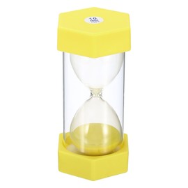 PATIKIL 10 Minute Sand Timer, Hexagon Small Sandy Clock with Plastic Cover, Count Down Sand Glass for Games, Kitchen, Party Favors DIY Decoration, Yellow