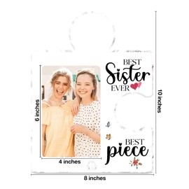 QPVXSST Sister Gifts for Her Acrylic Puzzle Picture Frame Best Sister Ever Photo Frame Gift for Sisters Birthday Mothers Day Christmas Thanksgiving